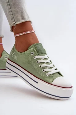 Trampki Damskie Na Grubej Podeszwie Lee Cooper LCW-24-31-2217 Zielone