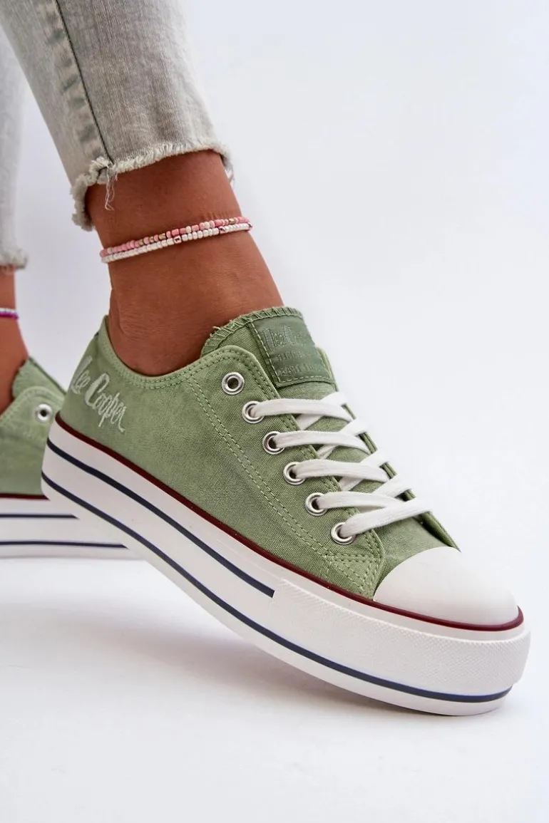 Trampki Damskie Na Grubej Podeszwie Lee Cooper LCW-24-31-2217 Zielone