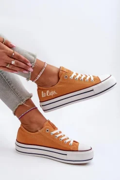 Trampki Damskie Na Grubej Podeszwie Lee Cooper LCW-24-31-2216 Pomarańczowe