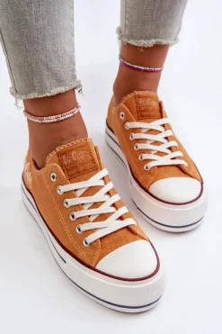 Trampki Damskie Na Grubej Podeszwie Lee Cooper LCW-24-31-2216 Pomarańczowe
