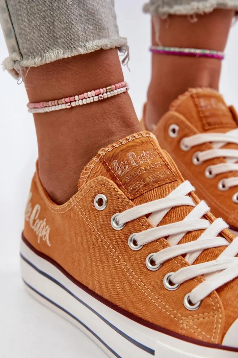 Trampki Damskie Na Grubej Podeszwie Lee Cooper LCW-24-31-2216 Pomarańczowe