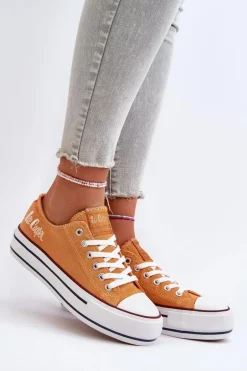Trampki Damskie Na Grubej Podeszwie Lee Cooper LCW-24-31-2216 Pomarańczowe