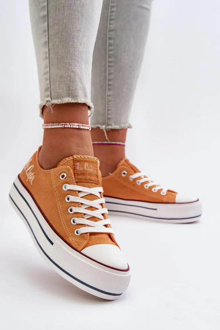 Trampki Damskie Na Grubej Podeszwie Lee Cooper LCW-24-31-2216 Pomarańczowe