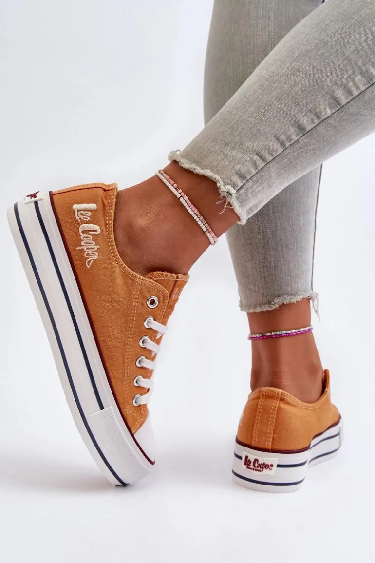 Trampki Damskie Na Grubej Podeszwie Lee Cooper LCW-24-31-2216 Pomarańczowe