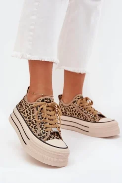 Trampki Damskie Na Masywnej Platformie Panterka Marinae