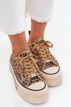 Trampki Damskie Na Masywnej Platformie Panterka Marinae