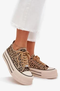 Trampki Damskie Na Masywnej Platformie Panterka Marinae