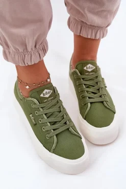 Trampki Damskie Na Platformie Lee Cooper LCW-25-31-3449L Zielone
