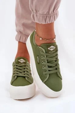 Trampki Damskie Na Platformie Lee Cooper LCW-25-31-3449L Zielone