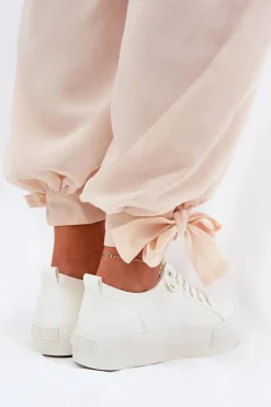 Trampki Damskie Na Platformie Z Eko Skóry Big Star RR274A295 Białe