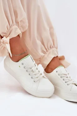 Trampki Damskie Na Platformie Z Eko Skóry Big Star RR274A295 Białe