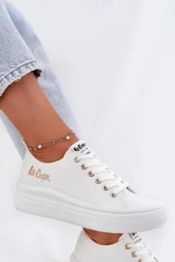 Trampki Damskie Na Platformie Lee Cooper LCW-24-44-2462L Białe