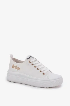 Trampki Damskie Na Platformie Lee Cooper LCW-24-44-2462L Białe