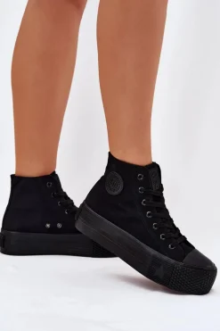 Trampki Damskie Na Platformie Big Star RR274742 Czarne