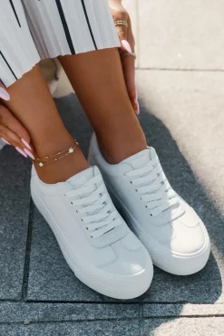 Trampki Damskie Na Platformie Big Star RR274337 Białe