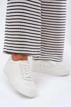 Trampki Damskie Na Platformie Big Star RR274337 Białe