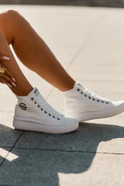 Trampki Damskie Na Platformie Lee Cooper LCW-25-44-3209L Biale