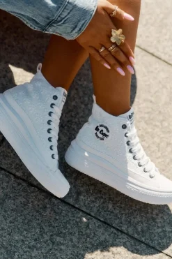 Trampki Damskie Na Platformie Lee Cooper LCW-25-44-3209L Biale