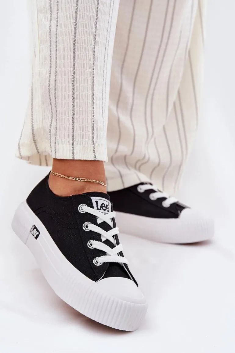 Trampki Damskie Na Platformie LEE ISLA C WOMEN LOW 50251001 Czarne