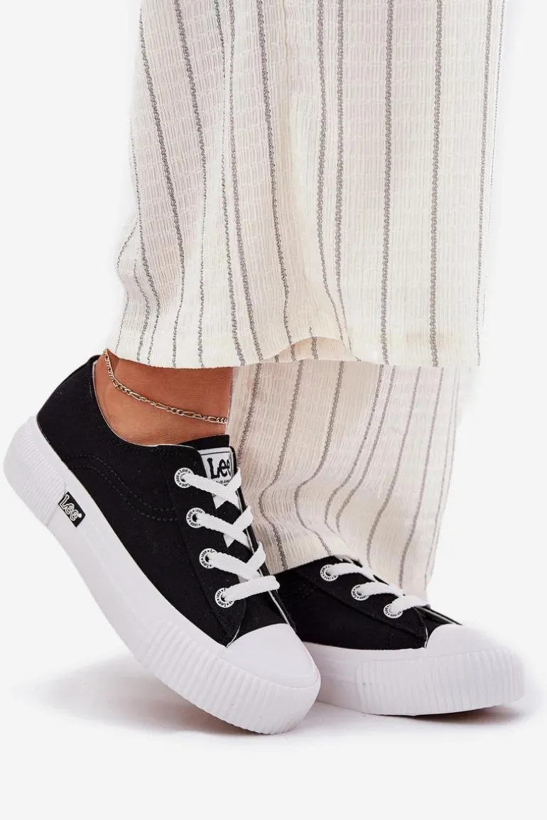 Trampki Damskie Na Platformie LEE ISLA C WOMEN LOW 50251001 Czarne