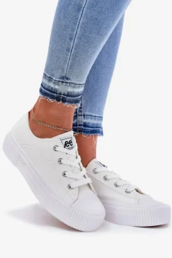 Trampki Damskie Na Platformie LEE ISLA C WOMEN LOW 50251001 Białe