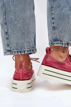 Trampki Damskie Na Platformie GOE RR2N4104 Czerwone