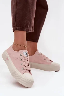 Trampki Damskie Na Platformie LEE ISLA C WOMEN LOW 50253001.78E Różowe