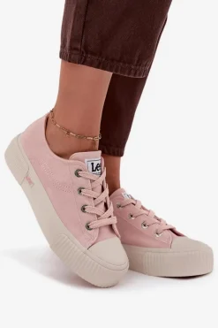 Trampki Damskie Na Platformie LEE ISLA C WOMEN LOW 50253001.78E Różowe
