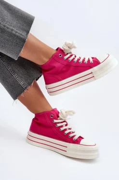 Trampki Damskie Na Platformie Fuksja Aineri