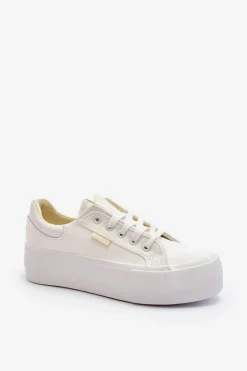Trampki Damskie Na Platformie Lee Cooper LCW-24-31-2179 Białe
