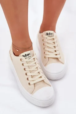 Trampki Damskie Na Platformie Lee Cooper LCW-24-44-2464L Beżowe