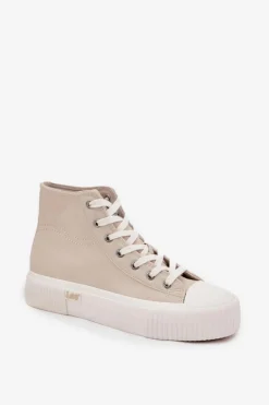 Trampki Damskie Na Platformie LEE 50253002.35E ISLA WOMEN MID Beżowe