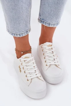 Trampki Damskie Na Platformie Lee Cooper LCW-25-02-3289 Białe