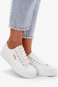 Trampki Damskie Na Platformie Lee Cooper LCW-25-02-3289 Białe