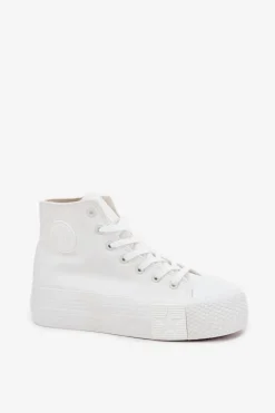 Trampki Damskie Na Platformie Big Star RR274743 Białe