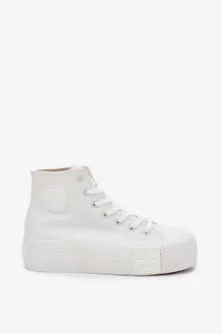 Trampki Damskie Na Platformie Big Star RR274743 Białe