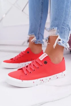Trampki Damskie Niskie Big Star Czerwone DD274709