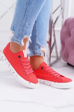 Trampki Damskie Niskie Big Star Czerwone DD274709