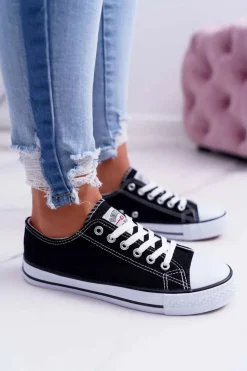 Trampki Damskie Niskie Smith's Czarno Białe