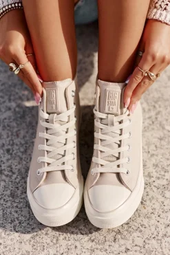 Trampki Damskie Ocieplane Z Eko Skóry Różowe Big Star OO274933