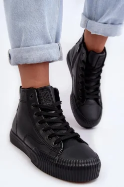 Trampki Damskie Ocieplane Na Suwak Czarne Big Star MM274020