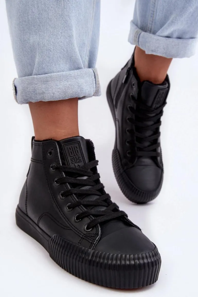 Trampki Damskie Ocieplane Na Suwak Czarne Big Star MM274020