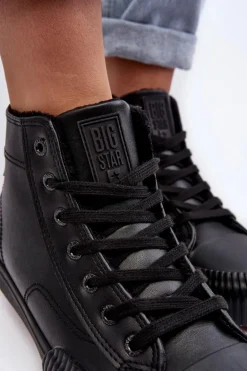 Trampki Damskie Ocieplane Na Suwak Czarne Big Star MM274020