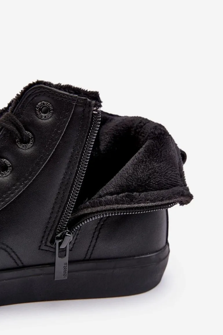 Trampki Damskie Ocieplane Na Suwak Czarne Big Star MM274020