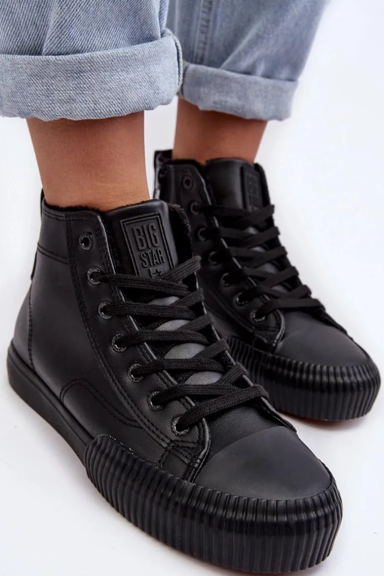 Trampki Damskie Ocieplane Na Suwak Czarne Big Star MM274020
