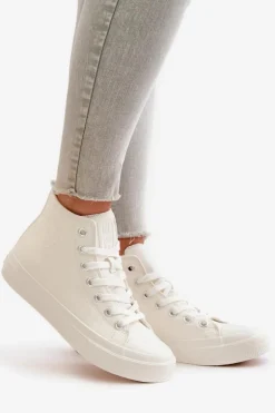 Trampki Damskie Ocieplane Z Eko Skóry Białe Big Star OO274932