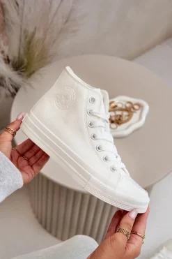 Trampki Damskie Ocieplane Z Eko Skóry Białe Big Star OO274932