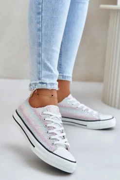 Trampki Damskie Ozdobione Cekinami Multikolor Nolrina