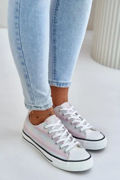 Trampki Damskie Ozdobione Cekinami Multikolor Nolrina