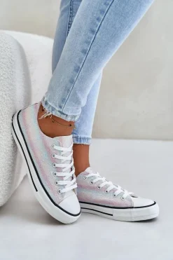 Trampki Damskie Ozdobione Cekinami Multikolor Nolrina